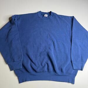 Vintage BVD Sweatshirt XL Made in USA Blue Crewneck 50/50 Pullover Retro Blank